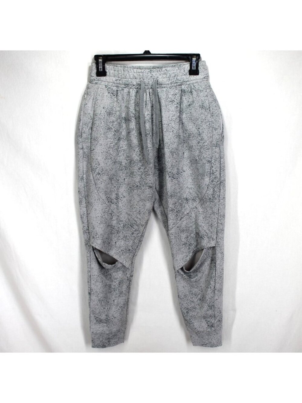 Gymshark Chalk Jogger Pants Womens Size S Gray Open Split Knee Weight Lifting